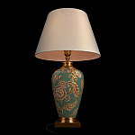 Настольная лампа бирюзовая с цветочным принтом Turquoise Flight варинант исполнения - 4 | Loft Concept в Москве