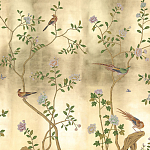 Обои ручная роспись Badminton Deep Rich Gold gilded paper варинант исполнения - 2 | Loft Concept в Москве