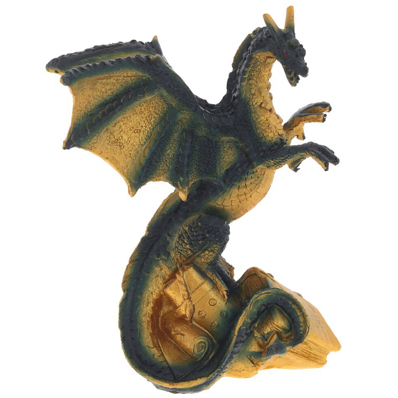    Green Gold Dragon Treasure Keeper Statuette     | Loft Concept 
