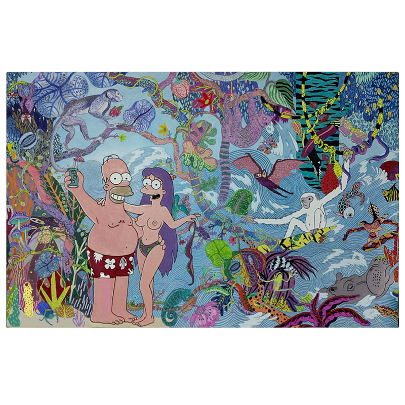 Арт Homer Simpson in Paradise II картина на холсте Симсоны  Мульти в Москве | Loft Concept 