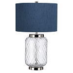 Настольная лампа с цилиндрическим абажуром и прозрачным стеклянным основанием Quintiesse варинант исполнения - 7 | Loft Concept в Москве