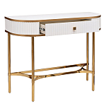 Консоль с ящиком белая с золотом Textured White Console with Gold варинант исполнения - 2 | Loft Concept в Москве