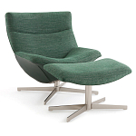 Кресло вращающееся с подставкой для ног зеленое Verdante варинант исполнения - 1 | Loft Concept в Москве