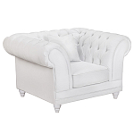 Кресло низкое с мягкой обивкой из велюра на 4-х ножках из массива березы Sophie Armchair white варинант исполнения - 1 | Loft Concept в Москве