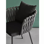 Стул мягкий с декором в виде плетеных лент на спинке и подлокотниках Semicircular Chair Decorated with Ribbons варинант исполнения - 4 | Loft Concept в Москве