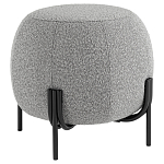 Пуф в ткани букле серого цвета Pikelet варинант исполнения - 1 | Loft Concept в Москве