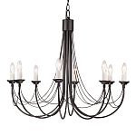 Люстра черного цвета ручной работы с канделябрами и переплетенной проволочной драпировкой Elstead Lighting варинант исполнения - 5 | Loft Concept в Москве