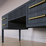 Большой Рабочий стол Primo с 5 выдвижными ящиками Черный дуб варинант исполнения - 3 | Loft Concept в Москве