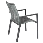 Стул темно-серый с высокой плетеной спинкой и сиденьем Braided Strength варинант исполнения - 3 | Loft Concept в Москве