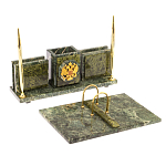 Настольный письменный набор из змеевика с гербом России Successful Leader варинант исполнения - 3 | Loft Concept в Москве