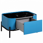 Тумба прикроватная чёрно-голубая с  ящиком Blue Cabinet варинант исполнения - 2 | Loft Concept в Москве