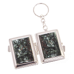 Зеркало брелок складное двухстороннее из натурального камня Серафинит Stone Mirrors варинант исполнения - 2 | Loft Concept в Москве