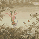 Обои ручная роспись Le Brésil Amarelo Sepia варинант исполнения - 3 | Loft Concept в Москве