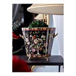 Кашпо из фарфора черная с цветочной росписью и бронзовой стрекозой Spring Garden варинант исполнения - 4 | Loft Concept в Москве