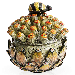 Шкатулка Жук на Тропическом Цветке Beetle on Flower Box