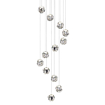 Люстра каскадня с 12-ю прозрачными шарообразными плафонами Bubbles Bocci варинант исполнения - 1 | Loft Concept в Москве