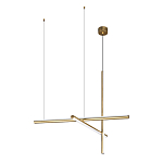 Люстра с 3-мя  пересекающимися цилиндрическими плафонами на тонких тросах Trumpet tube варинант исполнения - 2 | Loft Concept в Москве