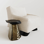 Кресло Cannes с мягкой обивкой букле молочного цвета  варинант исполнения - 1 | Loft Concept в Москве