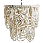 Двухъярусная люстра украшенная круглыми белыми бусинами Gradient Chandelier White варинант исполнения - 2 | Loft Concept в Москве