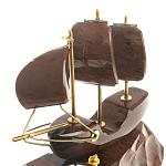 Часы настольные в виде парусника из натурального камня Обсидиан Sailboat Stone Clock варинант исполнения - 3 | Loft Concept в Москве