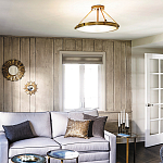 Потолочный светильник цвета латунь с плоским круглым плафоном Hinkley варинант исполнения - 2 | Loft Concept в Москве