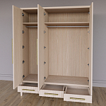 Большой Шкаф Primo Светлый дуб с 3 дверьми и 3 выдвижными ящиками варинант исполнения - 6 | Loft Concept в Москве