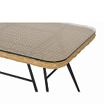 Журнальный столик с столешницей из ротанга и стекла Wicker Tabletop Under Glass варинант исполнения - 2 | Loft Concept в Москве