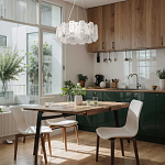 Люстра круглая с подвесными прямоугольными пластинами из стекла Glacier Panels варинант исполнения - 11 | Loft Concept в Москве