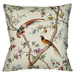 Подушка декоративная с изображением птиц в саду Beige Chinoiserie Birds in the Peach Orchard Cushion варинант исполнения - 1 | Loft Concept в Москве