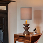 Настольная лампа с белым цилиндрическим абажуром на фигурном основании из полусфер Bewitchment варинант исполнения - 1 | Loft Concept в Москве