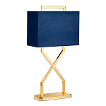 Настольная лампа с основанием из полированного золота и прямоугольным абажуром глубокого синего цвета Elstead Lighting варинант исполнения - 5 | Loft Concept в Москве