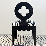 Дизайнерский стул с круглой деревянной спинкой Black and White Clover варинант исполнения - 3 | Loft Concept в Москве