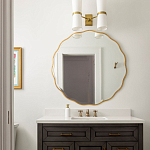 Золотое настенное зеркало Yvon Mirror варинант исполнения - 4 | Loft Concept в Москве