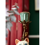 Подсвечник в виде кошки из фарфора с бронзовыми элементами Paradise Cat варинант исполнения - 7 | Loft Concept в Москве