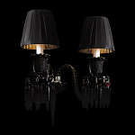 Бра с двумя черными абажурами и декоративными подвесками Lustre Reverie варинант исполнения - 3 | Loft Concept в Москве