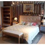 Кровать из массива бука с мягким изголовьем Tasteful Furniture варинант исполнения - 2 | Loft Concept в Москве