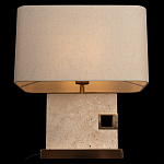 Настольная лампа с прямоугольным основанием из натурального камня c тканевым абажуром Lapis Tiburtinus варинант исполнения - 4 | Loft Concept в Москве