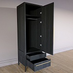 Узкий Шкаф Primo с 2 выдвижными ящиками Черный дуб варинант исполнения - 7 | Loft Concept в Москве