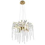 Люстра подвесная круглая в виде ветвей деревьев бронзового цвета с прозрачными подвесками-каплями Droplet Chandelier варинант исполнения - 1 | Loft Concept в Москве