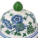 Ваза с крышкой и зелено-голубым цветочным узором на белом фоне Blue & White Ornament варинант исполнения - 3 | Loft Concept в Москве