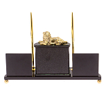 Настольный канцелярский набор из нефрита с декором в виде льва Golden Lion варинант исполнения - 3 | Loft Concept в Москве