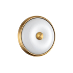 Бра круглое с матовым стеклянным плафоном и металлической окантовкой Soft Halo варинант исполнения - 3 | Loft Concept в Москве