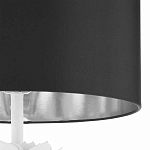 Торшер с декором в виде белого цветка магнолии на каркасе и черным абажуром White Magnolia варинант исполнения - 3 | Loft Concept в Москве