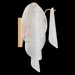 Бра из полупрозрачных овальных лепестков из стекла с металлическим основанием золотого цвета Nazaire Glass Lighting варинант исполнения - 2 | Loft Concept в Москве