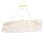 Люстра подвесная овальная с рельефными стеклянными панелями и золотым металлическим каркасом Textured Glass Chandelier варинант исполнения - 1 | Loft Concept в Москве