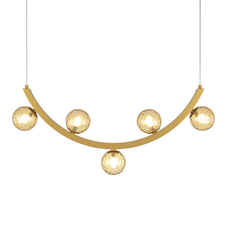 Люстра подвесная Ambre 3000К 12Вт Латунь Прозрачное Стекло в Москве | Loft Concept 