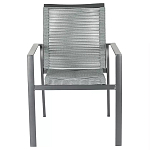 Стул темно-серый с высокой плетеной спинкой и сиденьем Braided Strength варинант исполнения - 1 | Loft Concept в Москве