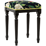 Банкетка из натурального бука черная с изображением птиц и цветов Blooming Birds2 варинант исполнения - 3 | Loft Concept в Москве