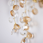 Бра золотого цвета с ветвями и прозрачными хрустальнымих подвесками Droplet Chandelier варинант исполнения - 5 | Loft Concept в Москве