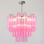 Элитная Люстра Textured Glass Pink Chandelier Ярко Розовое стекло варинант исполнения - 3 | Loft Concept в Москве